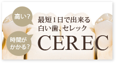 最短１日で出来る 白い歯、セレック CEREC